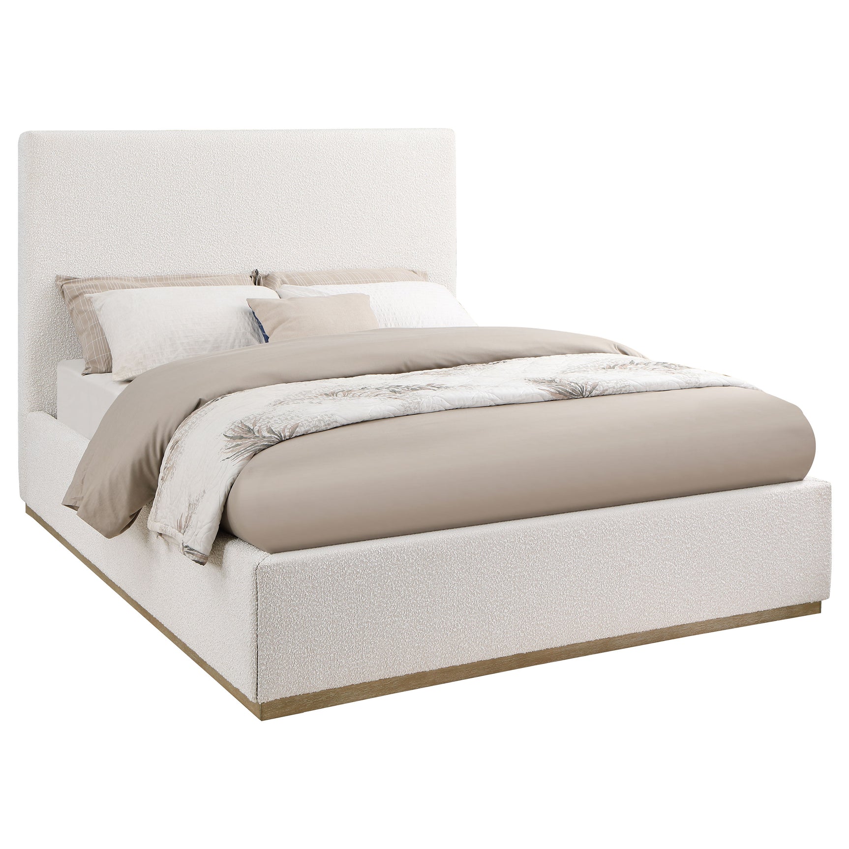 Knox Upholstered Queen Panel Bed Cream - Tampa Furniture Outlet
