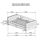 Mockern Upholstered Twin Daybed with Trundle Grey - Tampa Furniture Outlet