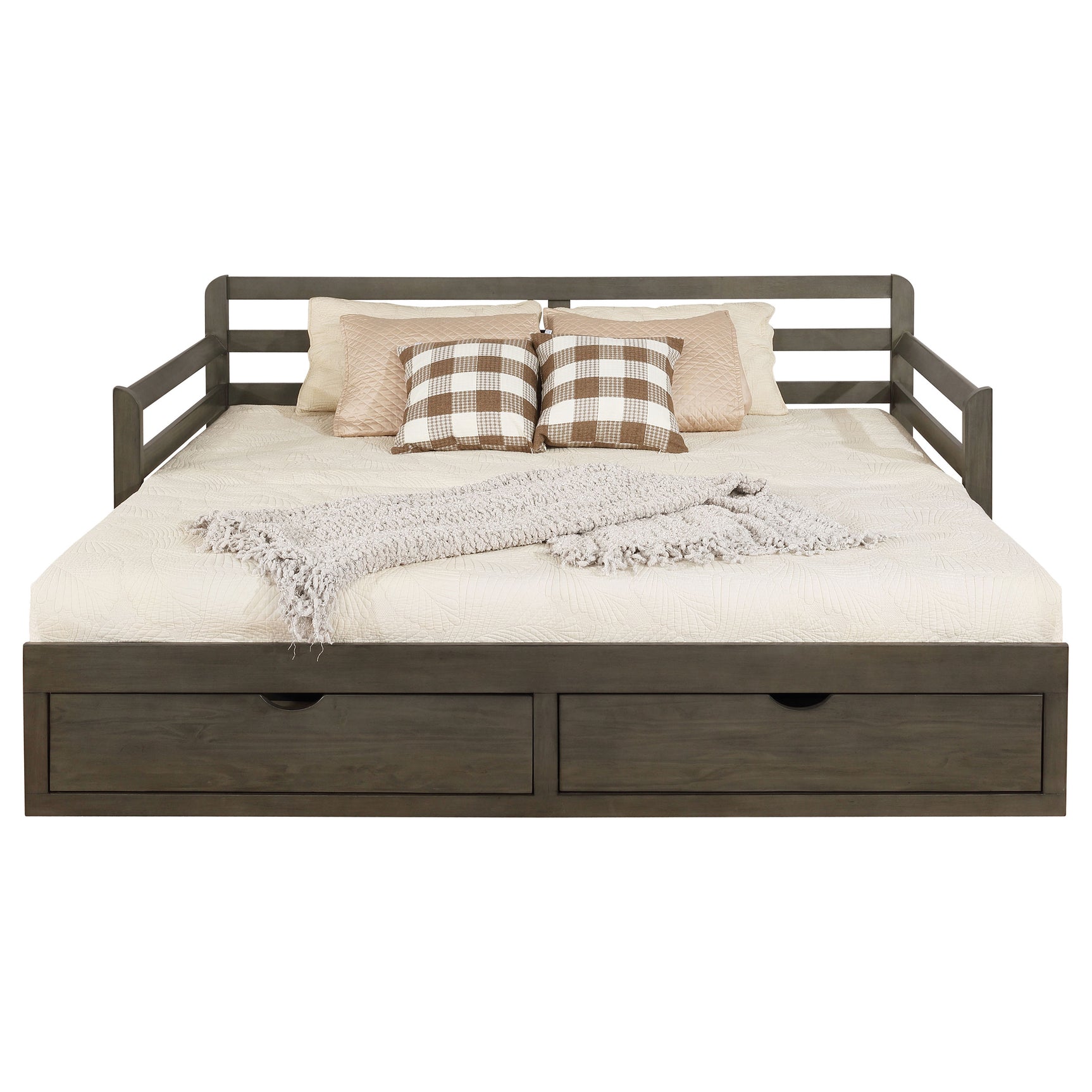 Sorrento 2-drawer Twin XL Daybed with Extension Trundle Grey - Tampa Furniture Outlet