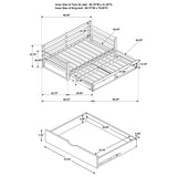 Sorrento 2-drawer Twin XL Daybed with Extension Trundle Grey - Tampa Furniture Outlet
