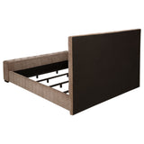 Senna Upholstered Queen Audio Flame Visualizer Bed Brown - Tampa Furniture Outlet