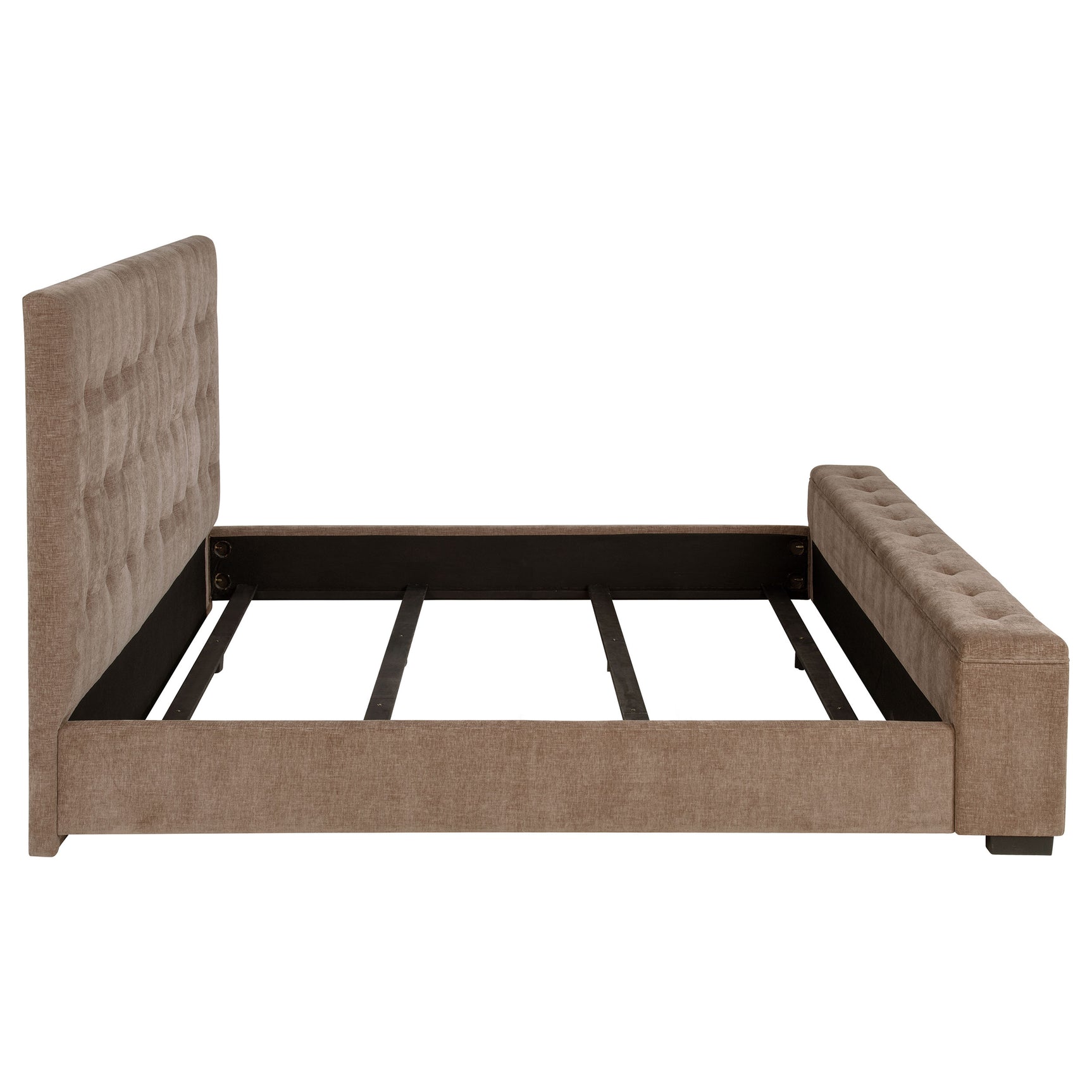 Senna Upholstered Queen Audio Flame Visualizer Bed Brown - Tampa Furniture Outlet