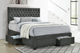 Soledad Upholstered Eastern King Storage Panel Bed Grey - Tampa Furniture Outlet