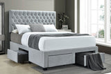 Soledad Upholstered Eastern King Storage Bed Light Grey - Tampa Furniture Outlet