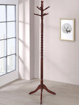 Riona 6 Hook Freestanding Wood Coat Rack Hat Hanger Merlot - Tampa Furniture Outlet