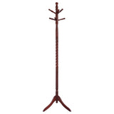 Riona 6 Hook Freestanding Wood Coat Rack Hat Hanger Merlot - Tampa Furniture Outlet