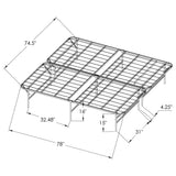 Mabel Metal Eastern King Mattress Support Platform Bed Black - Tampa Furniture Outlet