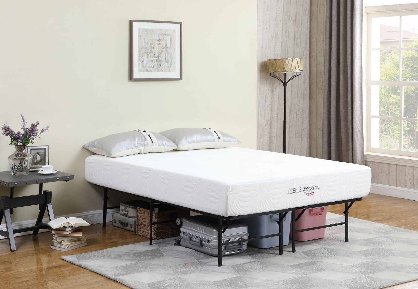 Mabel Metal Queen Mattress Support Platform Bed Black - Tampa Furniture Outlet