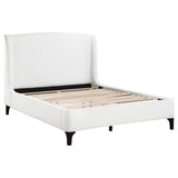 Tampa Furniture Outlet - Coaster - Mosby Upholstered Eastern King Wingback Bed Snow - 306020KE