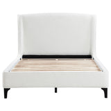 Mosby Upholstered Eastern King Wingback Bed Snow - Tampa Furniture Outlet