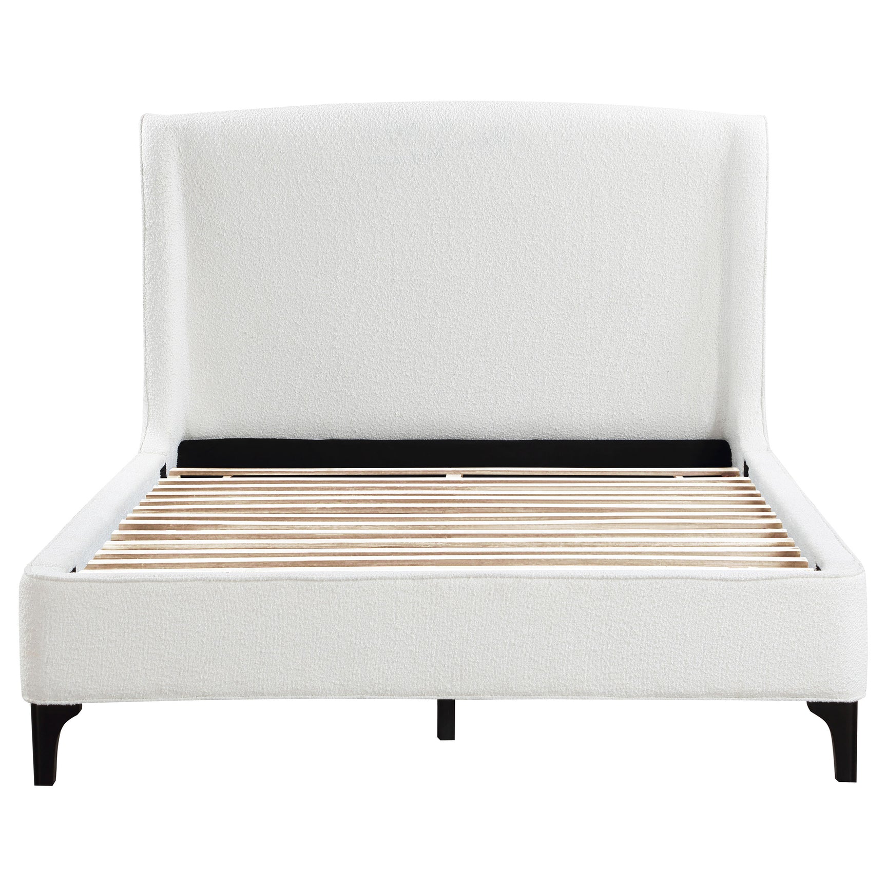 Mosby Upholstered Eastern King Wingback Bed Snow - Tampa Furniture Outlet