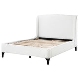 Mosby Upholstered Eastern King Wingback Bed Snow - Tampa Furniture Outlet