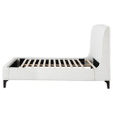 Mosby Upholstered Eastern King Wingback Bed Snow - Tampa Furniture Outlet