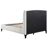 Mosby Upholstered Eastern King Wingback Bed Snow - Tampa Furniture Outlet