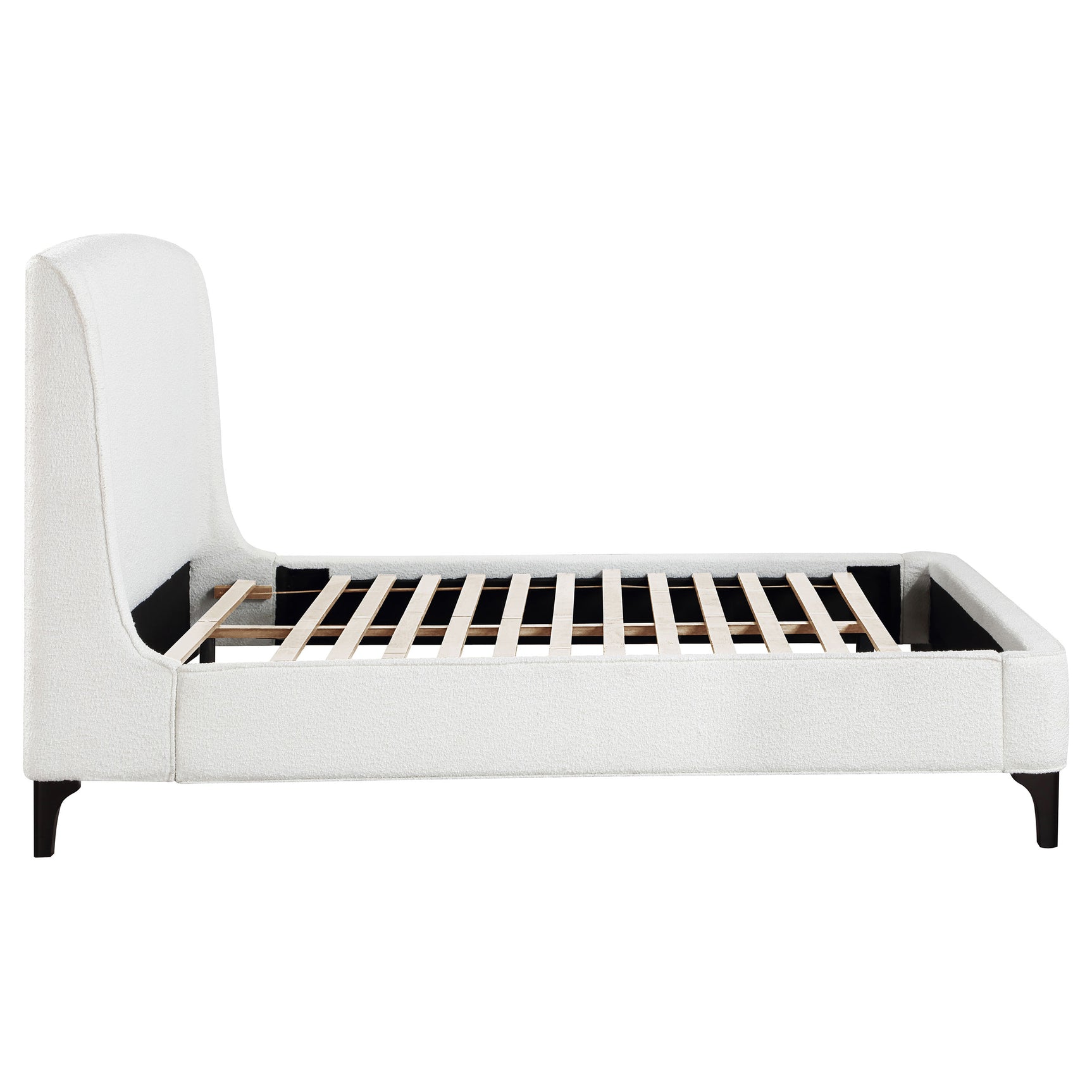 Mosby Upholstered Eastern King Wingback Bed Snow - Tampa Furniture Outlet