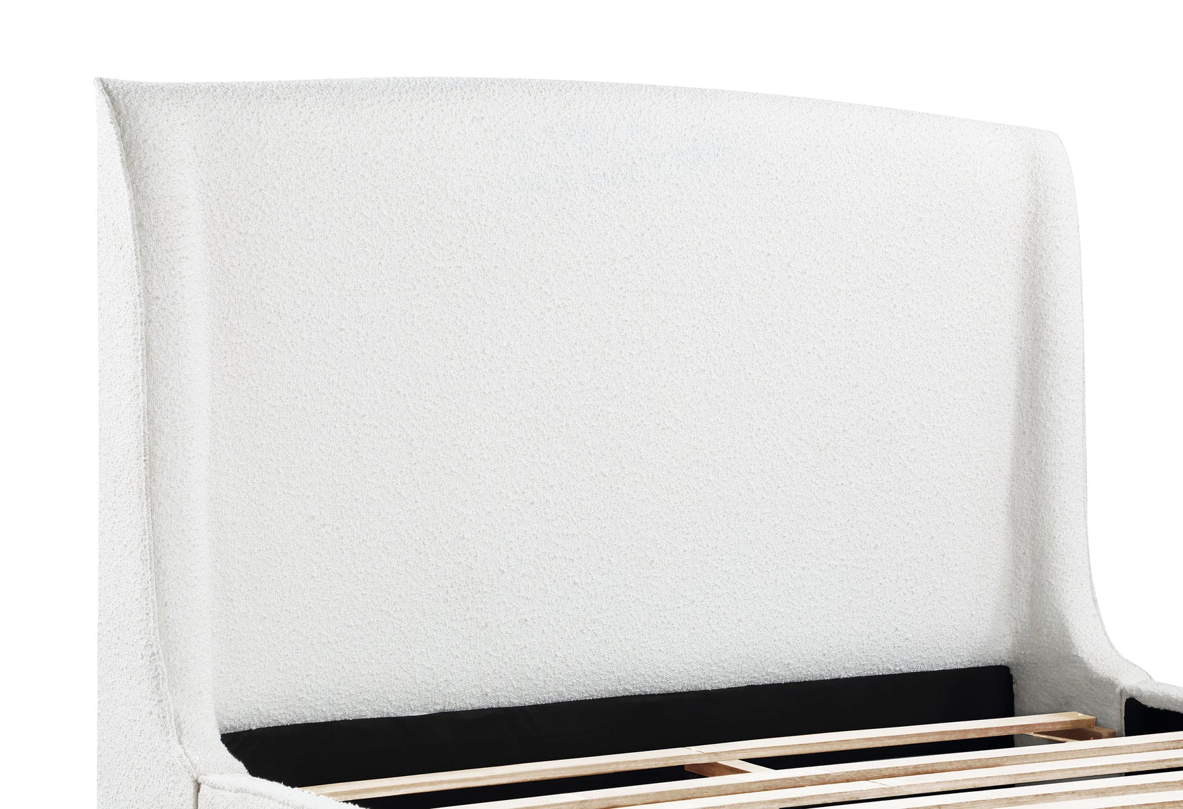 Mosby Upholstered Eastern King Wingback Bed Snow - Tampa Furniture Outlet