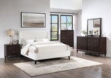 Mosby Upholstered Eastern King Wingback Bed Snow - Tampa Furniture Outlet