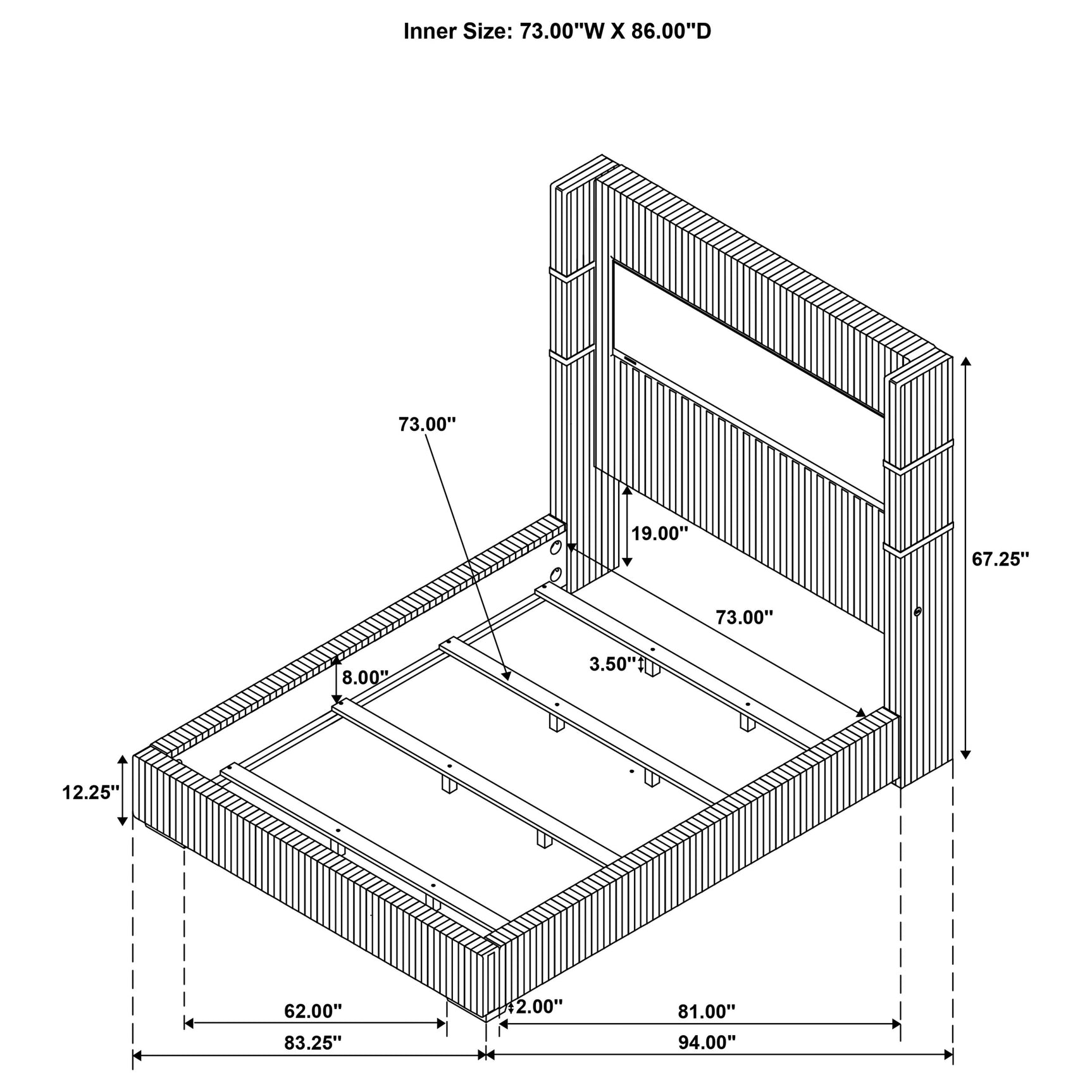 Tisdall Upholstered Cal King Flame Visualizer Bed Grey - Tampa Furniture Outlet