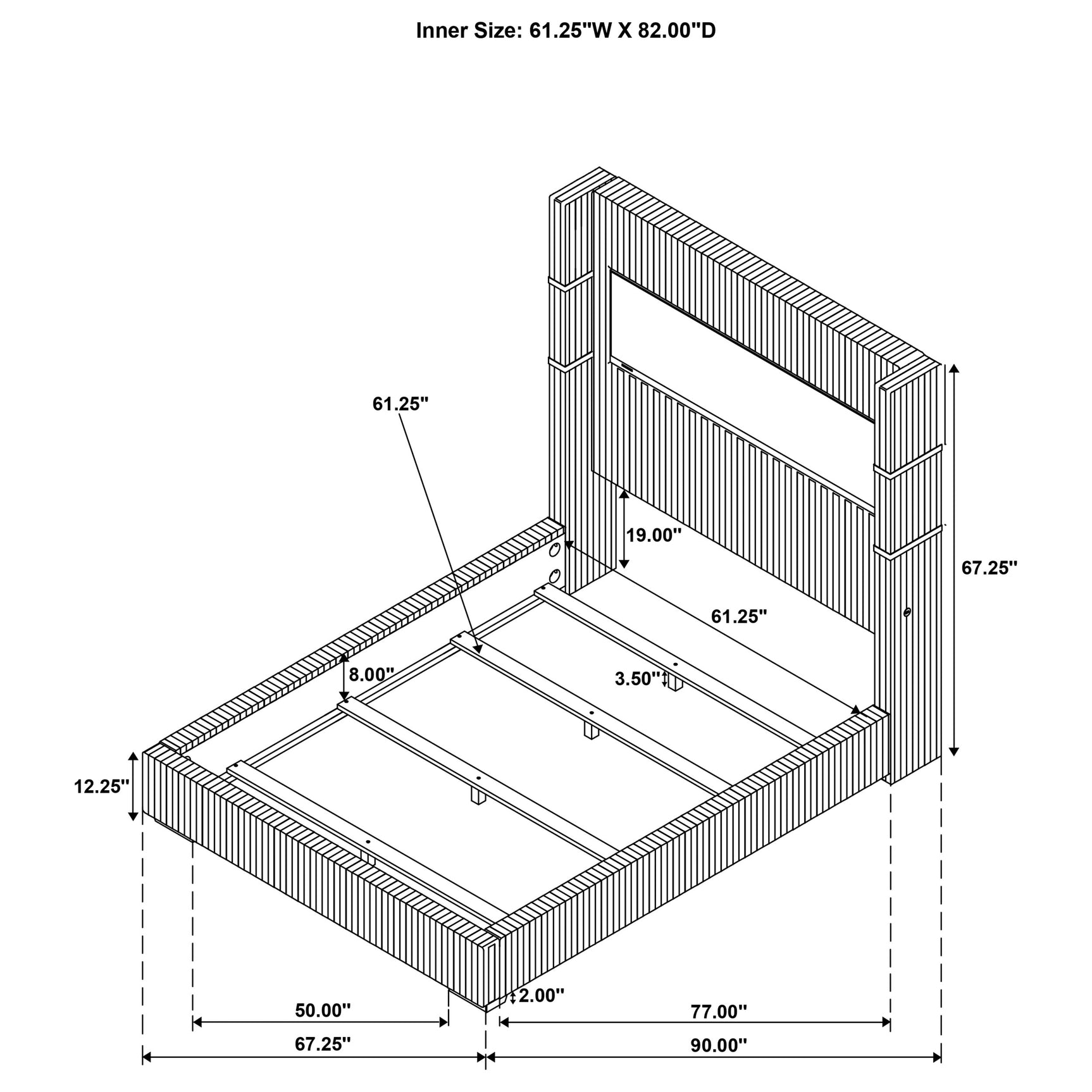 Tisdall Upholstered Queen Flame Visualizer Bed Black - Tampa Furniture Outlet