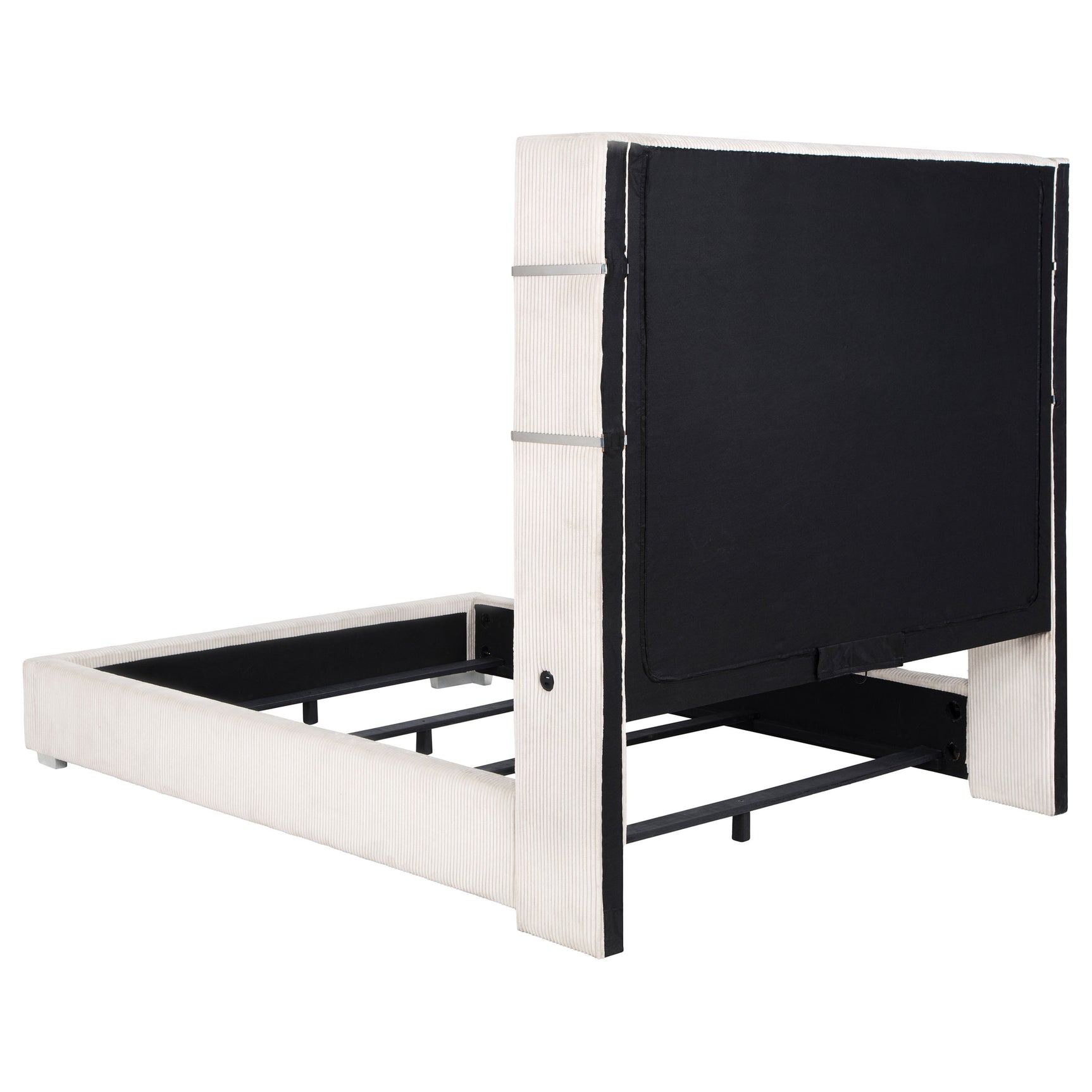 Tisdall Upholstered Cal King Flame Visualizer Bed Cream - Tampa Furniture Outlet
