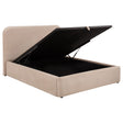 Tampa Furniture Outlet - Coaster - Anders Upholstered Full Storage Lift Platform Bed Beige - 306037BEIF