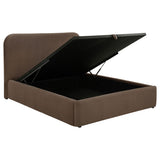 Tampa Furniture Outlet - Coaster - Anders Upholstered Full Storage Lift Platform Bed Chocolate - 306037CHF