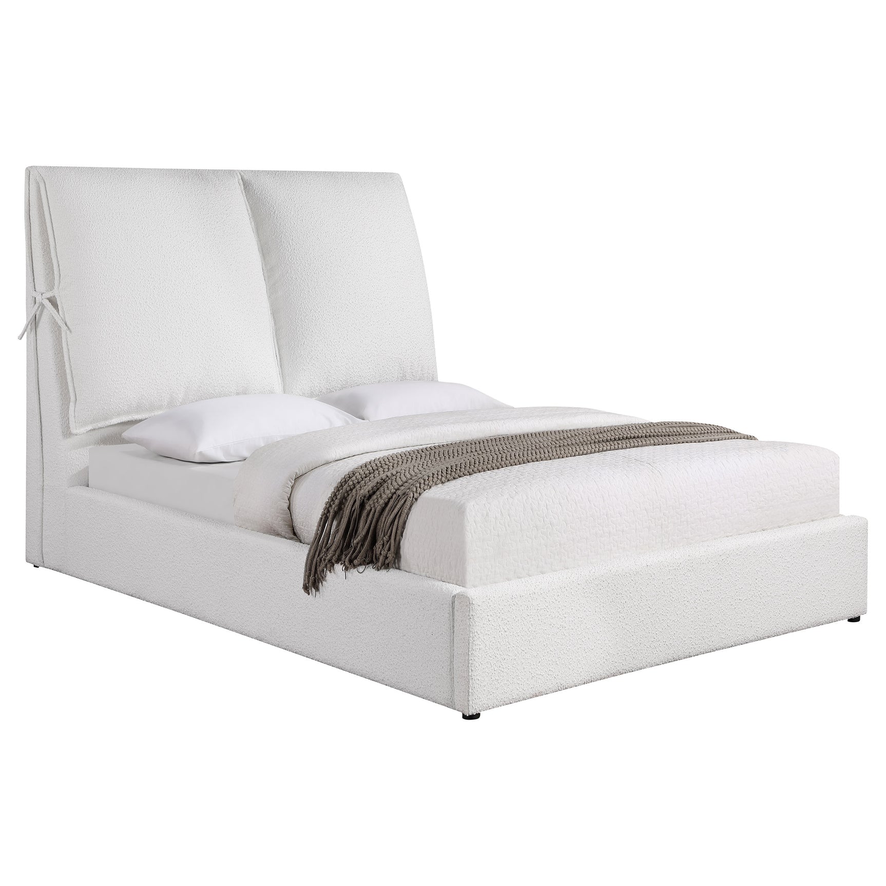 Gwendoline Upholstered Queen Panel Bed White - Tampa Furniture Outlet