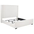 Tampa Furniture Outlet - Coaster - Natasha 65-inch Upholstered Eastern King Wingback Bed Cream - 306051KE