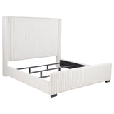 Tampa Furniture Outlet - Coaster - Natasha 65-inch Upholstered Eastern King Wingback Bed Cream - 306051KE