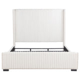 Natasha 65-inch Upholstered Eastern King Wingback Bed Cream - Tampa Furniture Outlet