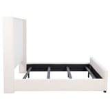 Natasha 65-inch Upholstered Eastern King Wingback Bed Cream - Tampa Furniture Outlet