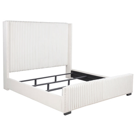Tampa Furniture Outlet - Coaster - Natasha 65-inch Upholstered California King Bed Cream - 306051KW