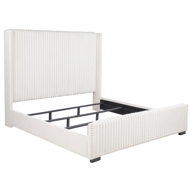 Tampa Furniture Outlet - Coaster - Natasha 65-inch Upholstered California King Bed Cream - 306051KW