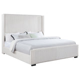 Natasha 65-inch Upholstered California King Bed Cream - Tampa Furniture Outlet