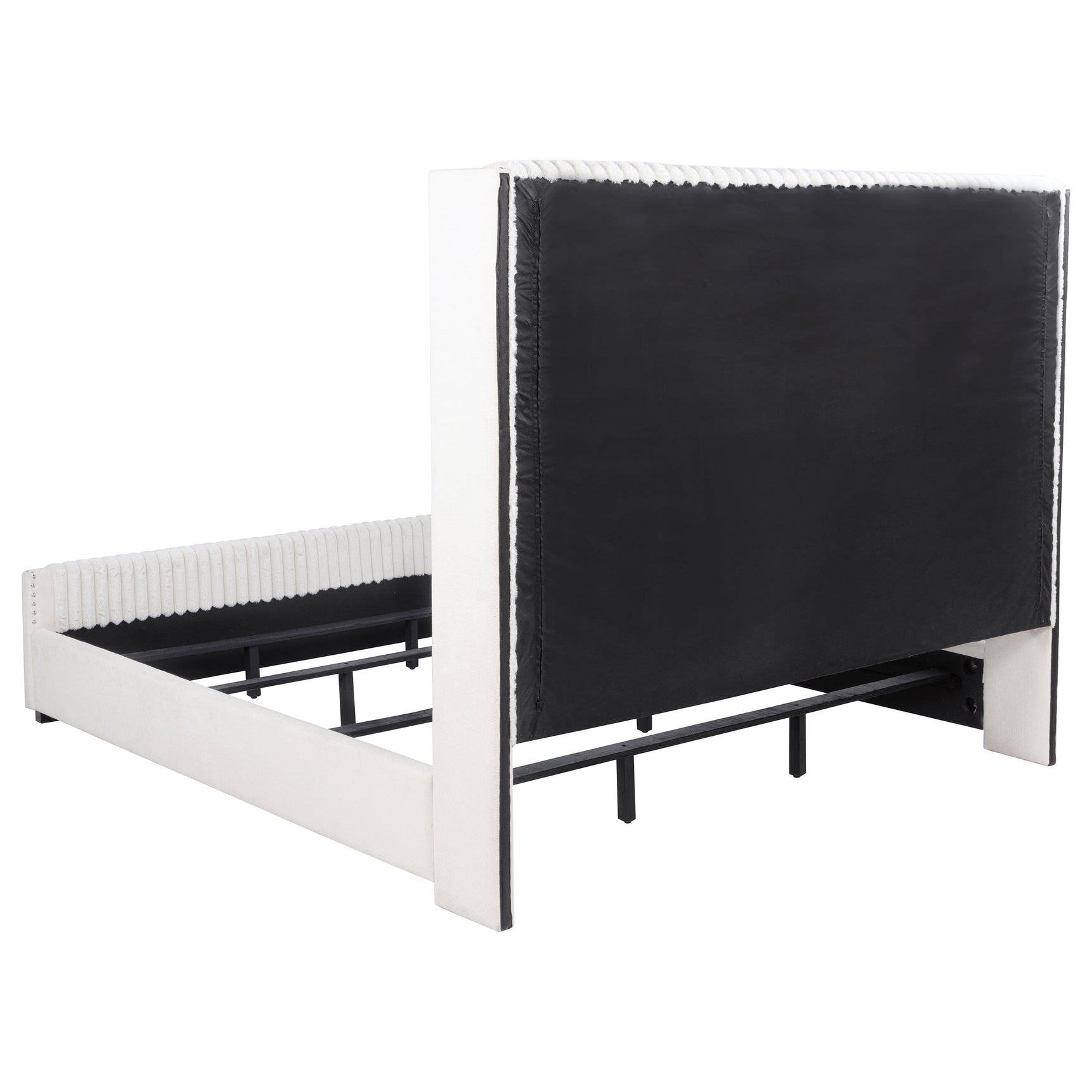 Natasha 65-inch Upholstered California King Bed Cream - Tampa Furniture Outlet