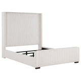 Tampa Furniture Outlet - Coaster - Natasha 65-inch Upholstered Queen Wingback Bed Cream - 306051Q