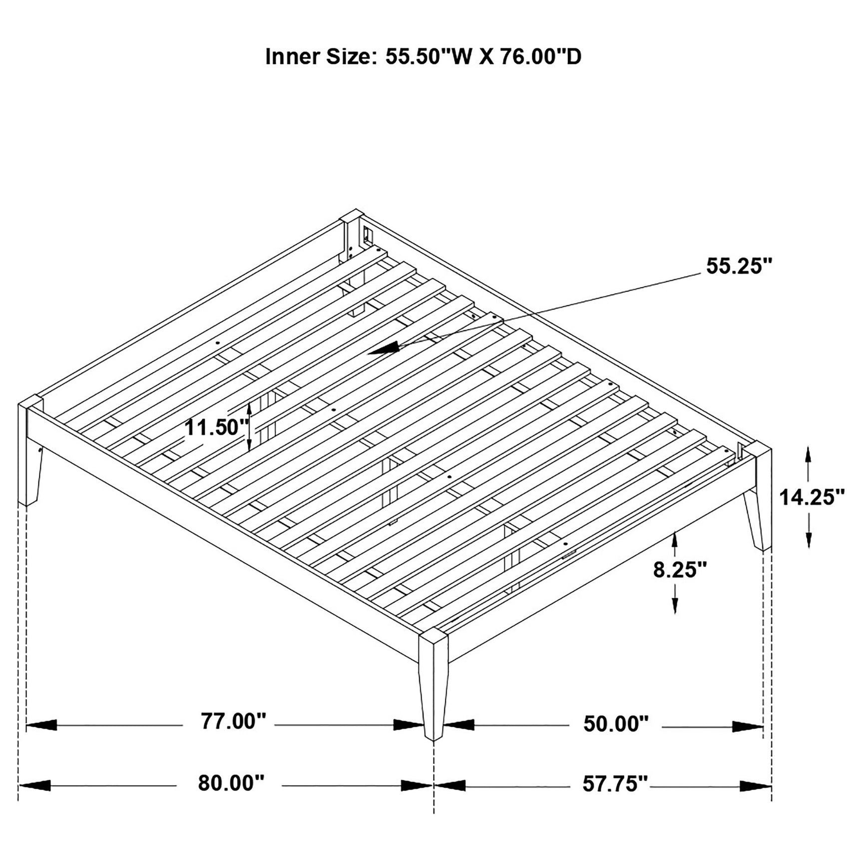 Hounslow Full Universal Platform Bed White - Tampa Furniture Outlet