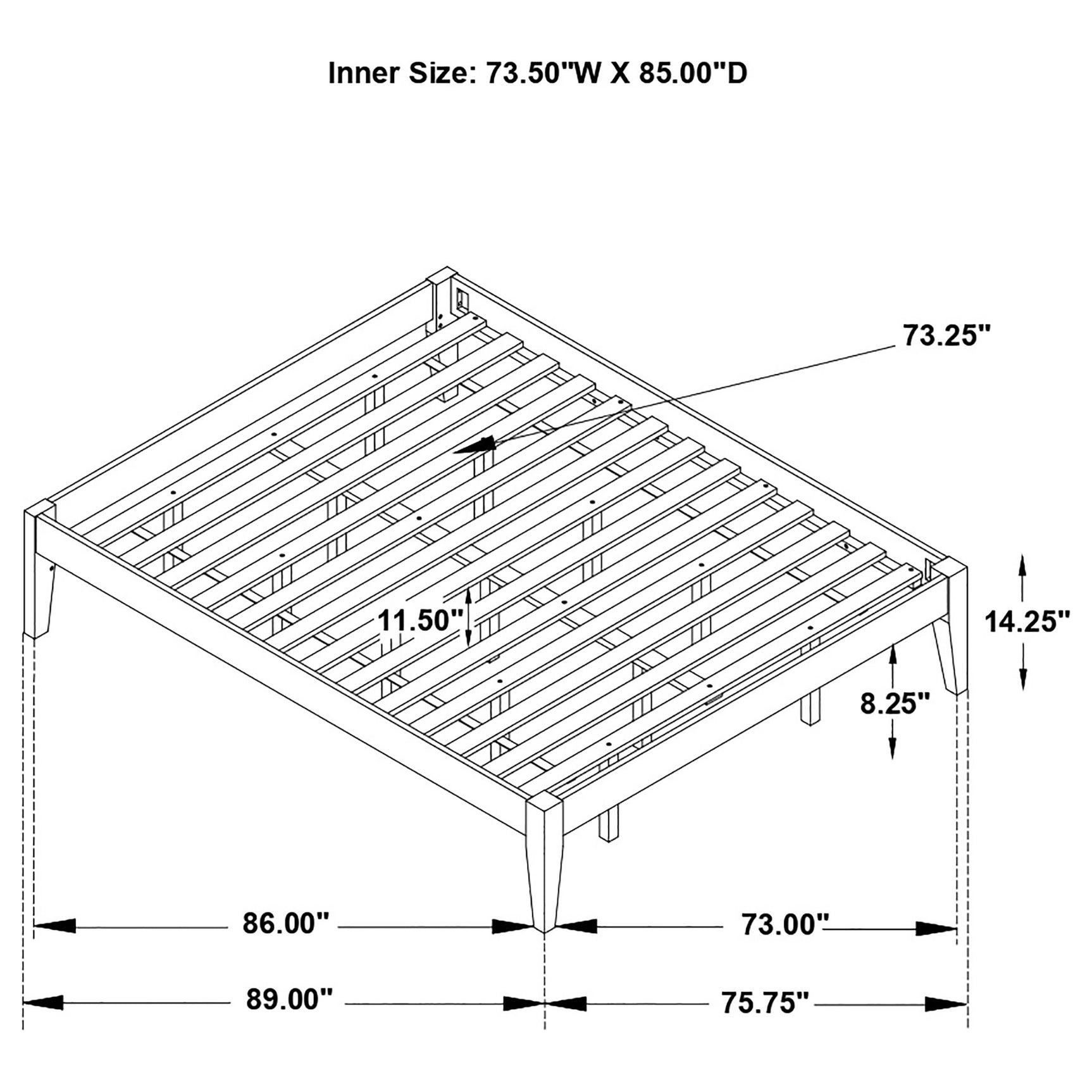 Hounslow California King Universal Platform Bed White - Tampa Furniture Outlet