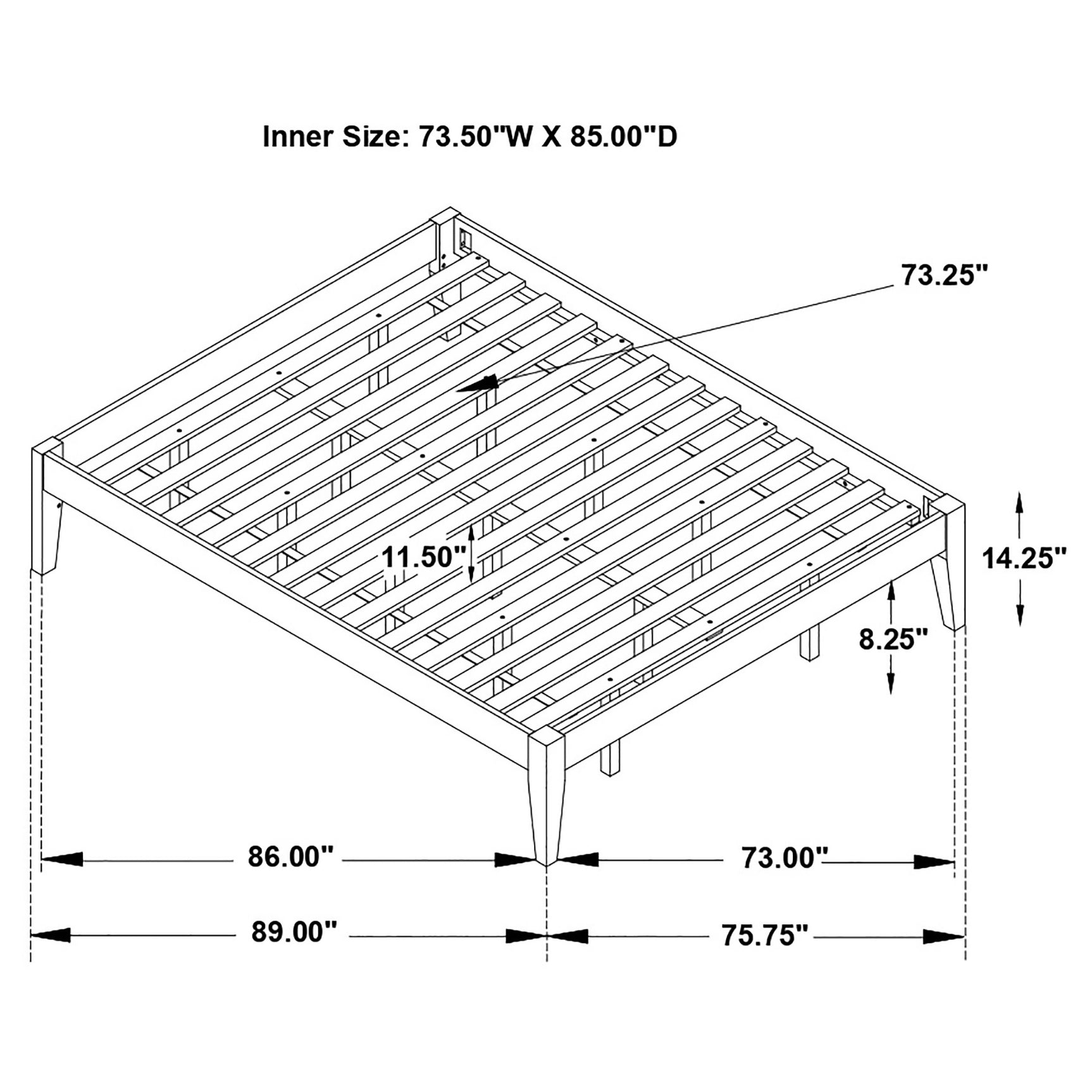 Hounslow California King Universal Platform Bed Black - Tampa Furniture Outlet