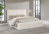 Rebecca Faux Fur Upholstered Eastern King Bed Cream - Tampa Furniture Outlet