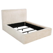 Tampa Furniture Outlet - Coaster - Rebecca Faux Fur Upholstered Eastern King Bed Cream - 306141KE