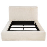 Rebecca Faux Fur Upholstered Eastern King Bed Cream - Tampa Furniture Outlet