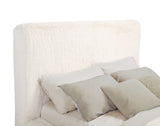 Rebecca Faux Fur Upholstered Eastern King Bed Cream - Tampa Furniture Outlet