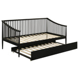 Tampa Furniture Outlet - Coaster - Delgado Windsor Twin Wood Daybed with Trundle Black - 310027