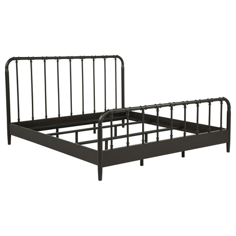 Tampa Furniture Outlet - Coaster - Rocco All Wood Water Pipe Open Frame Eastern King Bed Dark Bronze - 310035KE