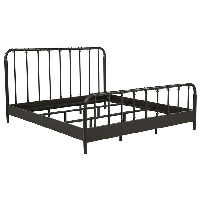 Tampa Furniture Outlet - Coaster - Rocco All Wood Water Pipe Open Frame Eastern King Bed Dark Bronze - 310035KE