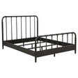 Tampa Furniture Outlet - Coaster - Rocco All Wood Water Pipe Open Frame Queen Bed Dark Bronze - 310035Q