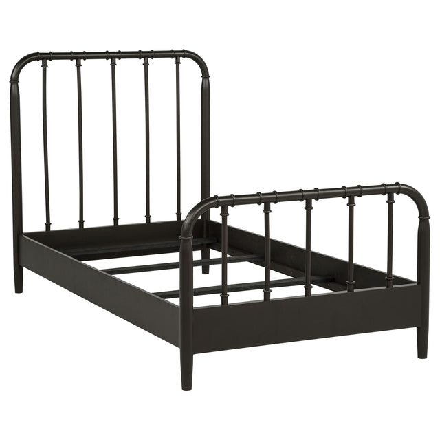 Tampa Furniture Outlet - Coaster - Rocco All Wood Water Pipe Open Frame Twin Bed Dark Bronze - 310035T