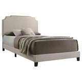 Tamarac Upholstered Eastern King Panel Bed Beige - Tampa Furniture Outlet