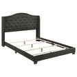 Tampa Furniture Outlet - Coaster - Sonoma Upholstered Queen Wingback Bed Grey - 310072Q
